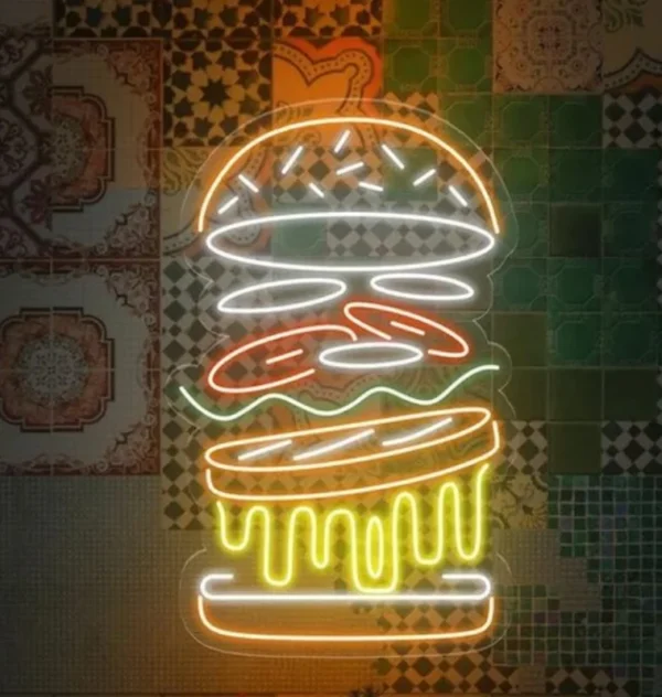 تابلو نئون برگر چندلایه