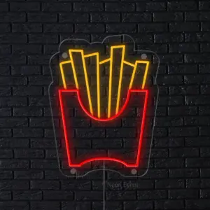 تابلو نئون سیب زمینی سرخ شده Fries Neon Sign
