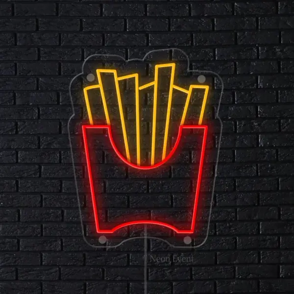 تابلو نئون سیب زمینی سرخ شده Fries Neon Sign