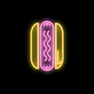 تابلو نئون ساندویچ هات داگ Hotdog