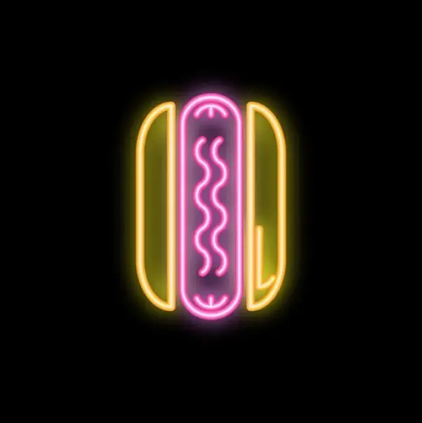 تابلو نئون ساندویچ هات داگ Hotdog