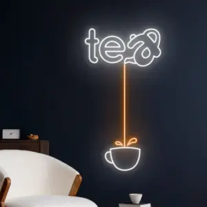تابلو نئون چای و فنجان