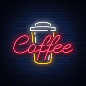تابلو نئون Coffee لیوانی بیرونبر