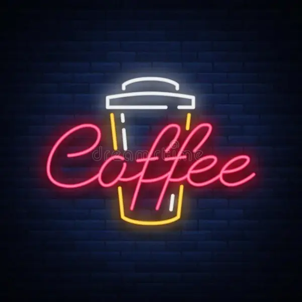 تابلو نئون Coffee لیوانی بیرون‌بر