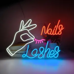تابلو نئون مژه و ناخن